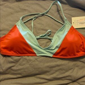 Carve Designs Vibrant Orange and Mint Bikini Top